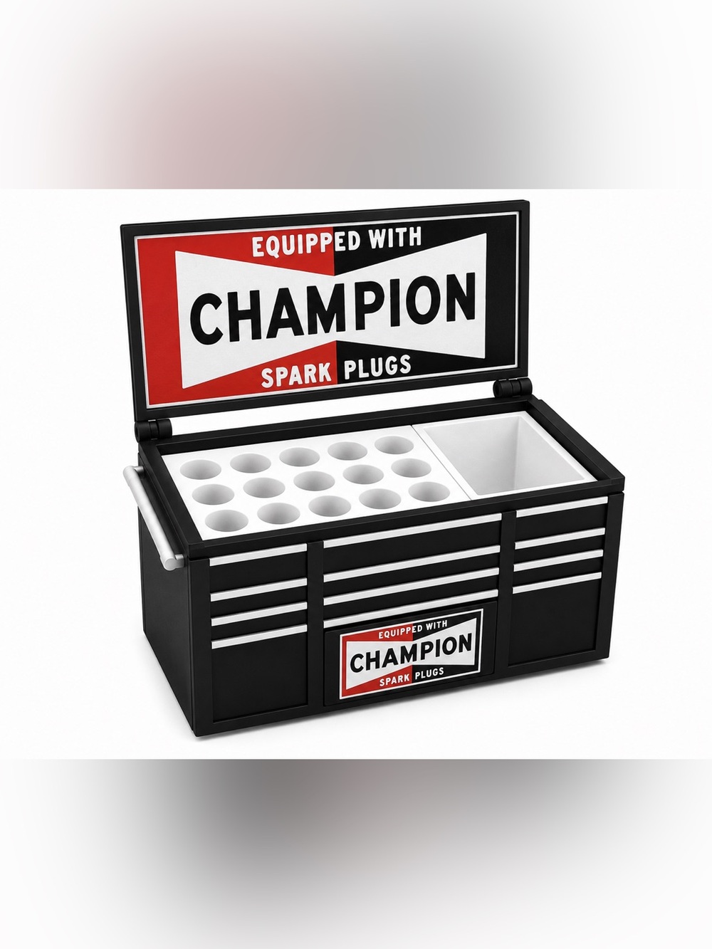 Champion Spark Plugs Mini Toolbox Pen And Trinket Holder Desk Top Organizer